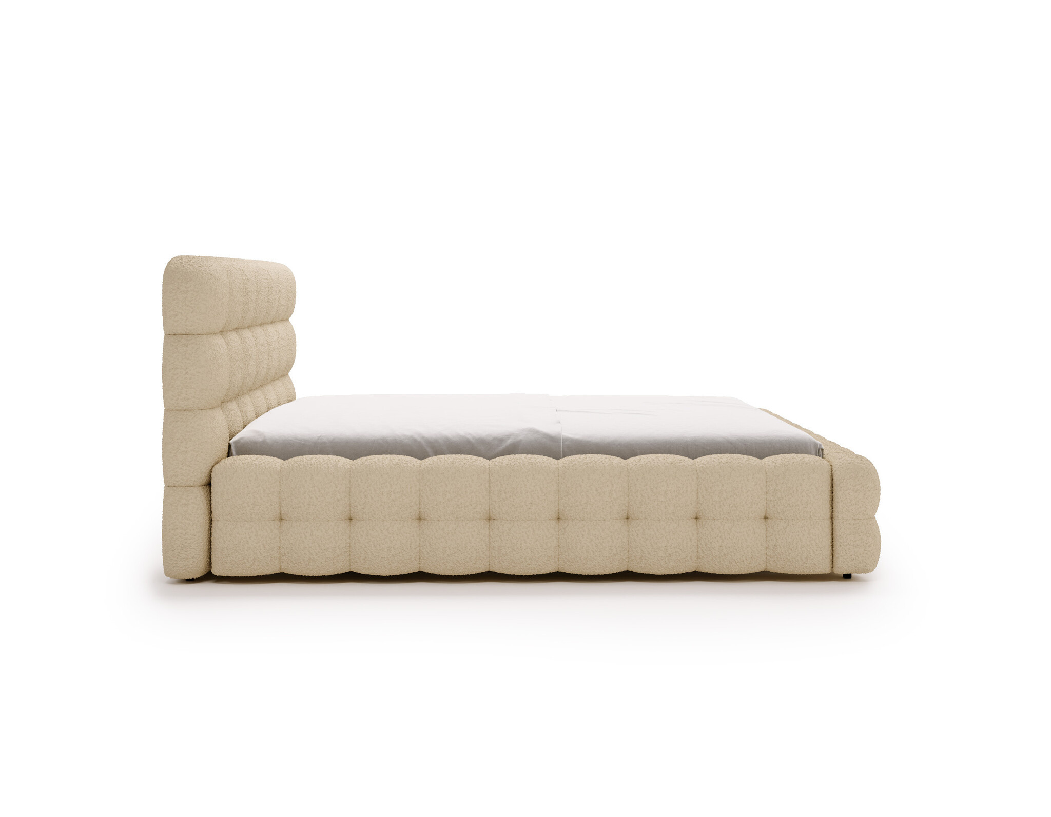 ACTIE Opbergbed 180 x 200 - Teddy stof Zwart | Cato - Zonder Matras + Metaal incl. Gasdrukveren