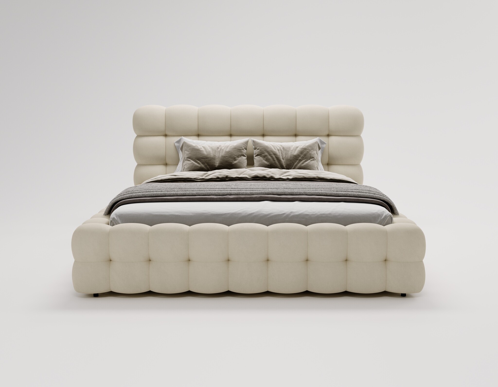 ACTIE Opbergbed 180 x 200 - Teddy stof Zwart | Cato - Zonder Matras + Metaal incl. Gasdrukveren
