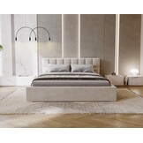 ACTIE Opbergbed 180 x 200 - Teddy stof Zwart | Hudson - Zonder Matras + Hout incl. mechanische veren