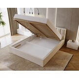 ACTIE Opbergbed 180 x 200 - Teddy stof Zwart | Hudson - Zonder Matras + Hout incl. mechanische veren