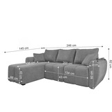 ACTIEDEAL Slaapbank met opbergruimte Max | Grijs | Loungebank