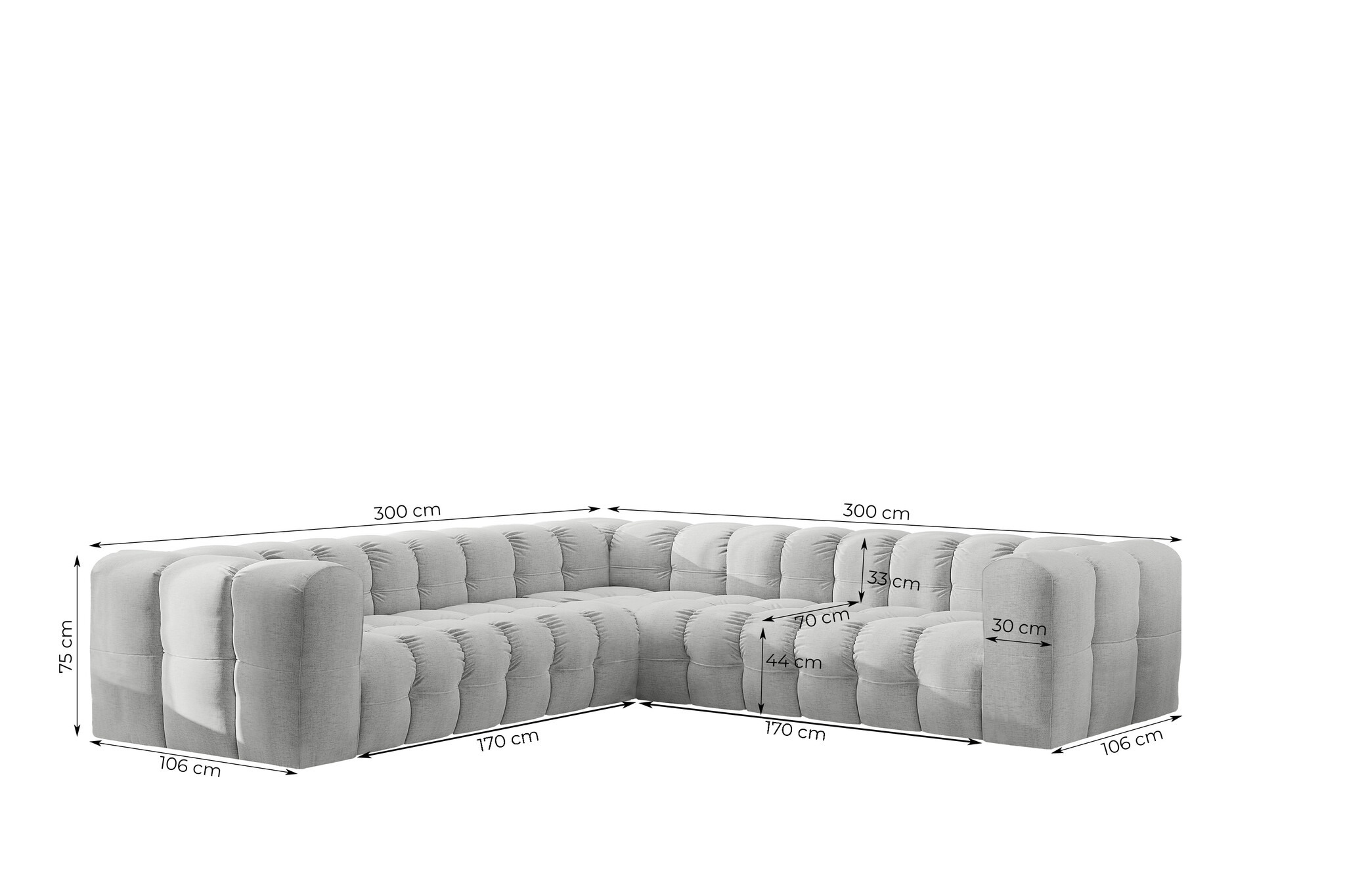 ACTIEDEAL Hoebank Belfast | Naturel/Beige | 6-persoons