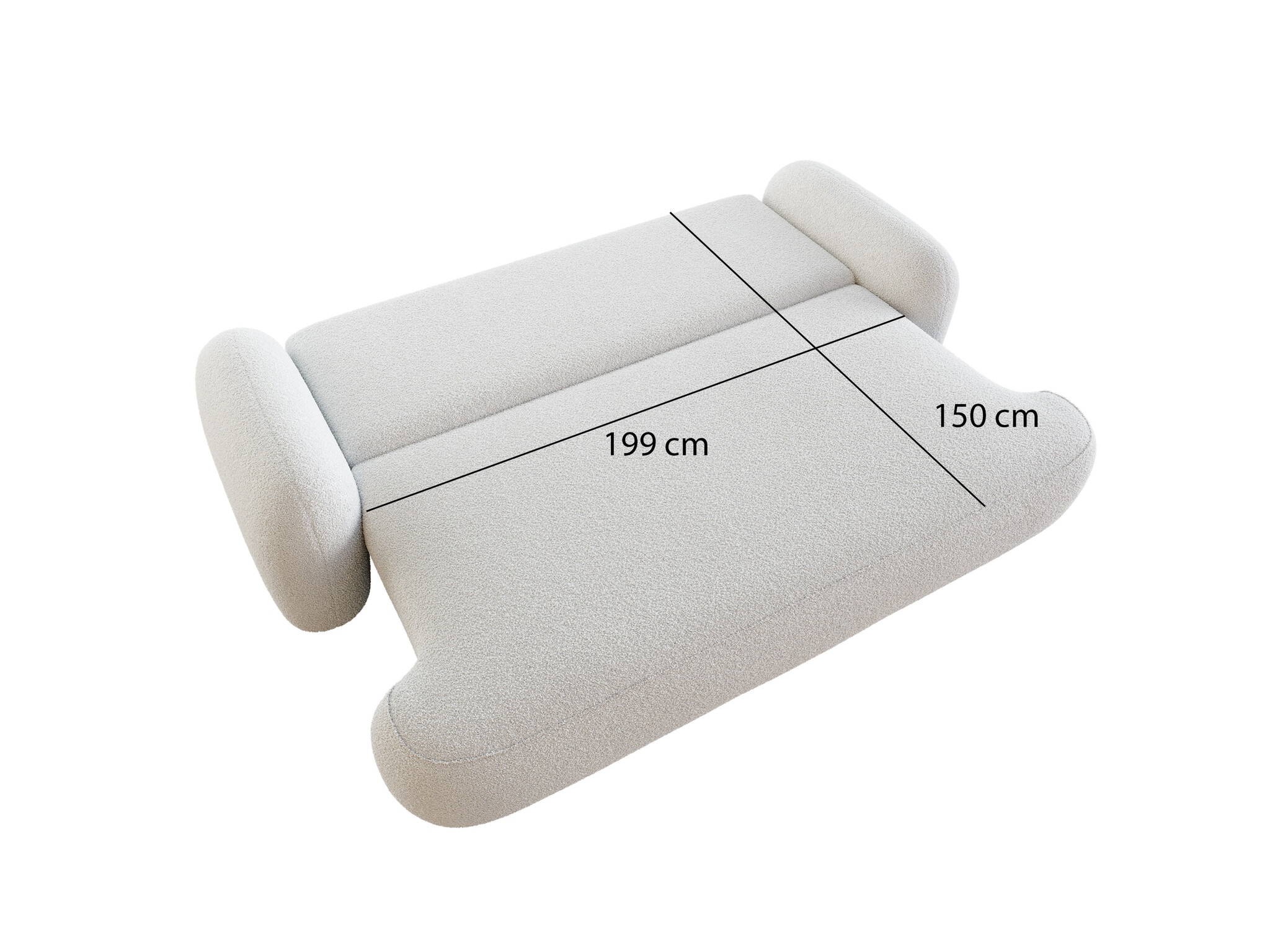 ACTIEDEAL Slaapbank met Opbergruimte Morris Teddy Creme | Zitbank