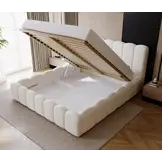 ACTIEDEAL Opbergbed 200 x 200 - Velvet Creme | Incl. Pocket Hybride Matras + Gasdrukveren