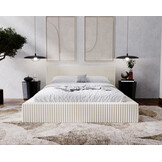 ACTIEDEAL Opbergbed 200 x 200 - Ribstof Beige | Zonder Matras