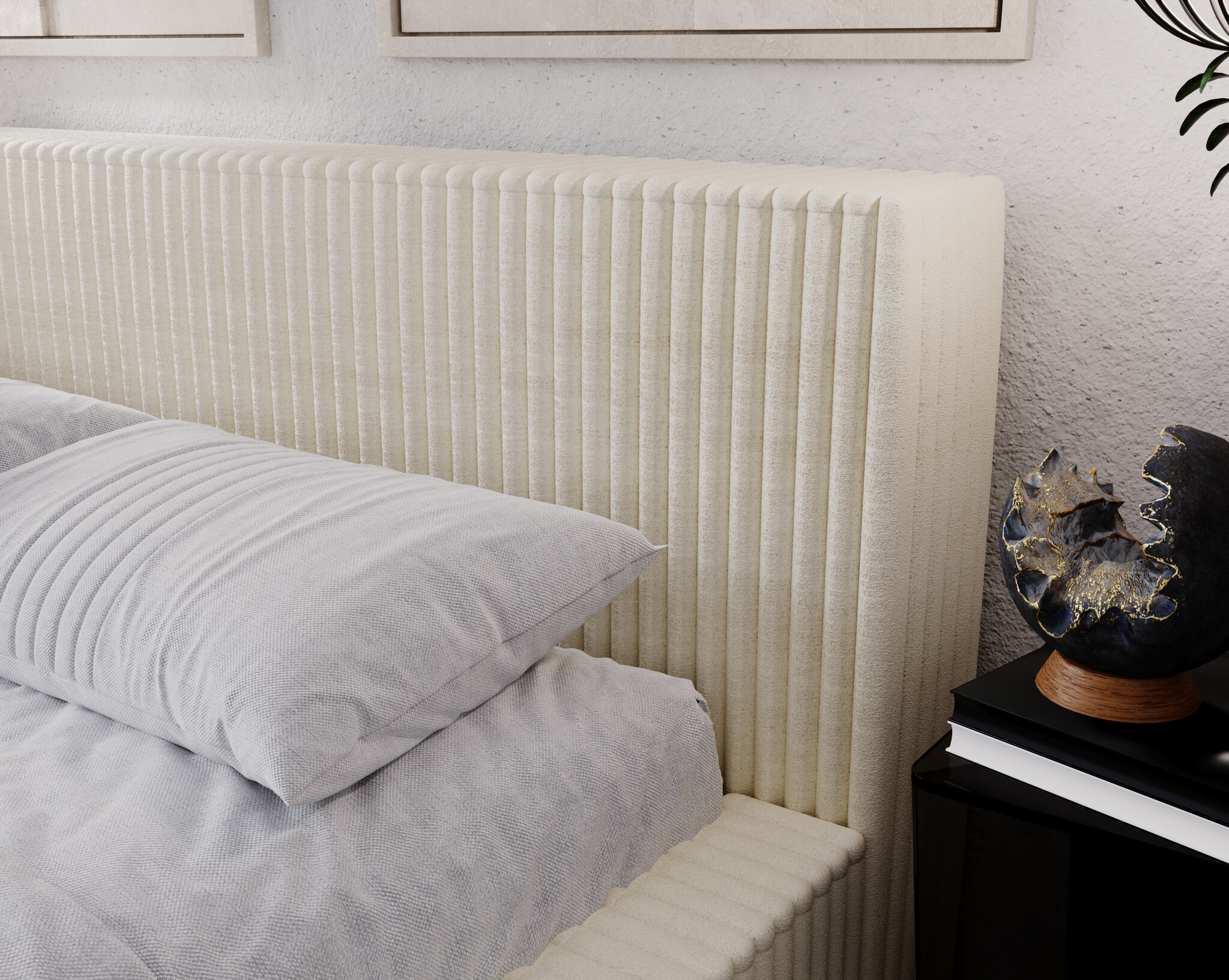 ACTIEDEAL Opbergbed 200 x 200 - Ribstof Beige | Zonder Matras