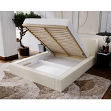 ACTIEDEAL Opbergbed 200 x 200 - Ribstof Beige | Zonder Matras