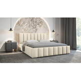 ACTIE Opbergbed 180 x 200 - Teddy stof Creme | Navaro - Zonder Matras + Metaal incl. gasdrukveren