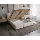 ACTIE Opbergbed 180 x 200 - Teddy stof Creme | Nola - Zonder Matras + Metaal incl. gasdrukveren