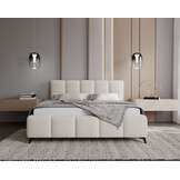 ACTIE Opbergbed 180 x 200 - Teddy stof Creme | Nola - Zonder Matras + Metaal incl. gasdrukveren