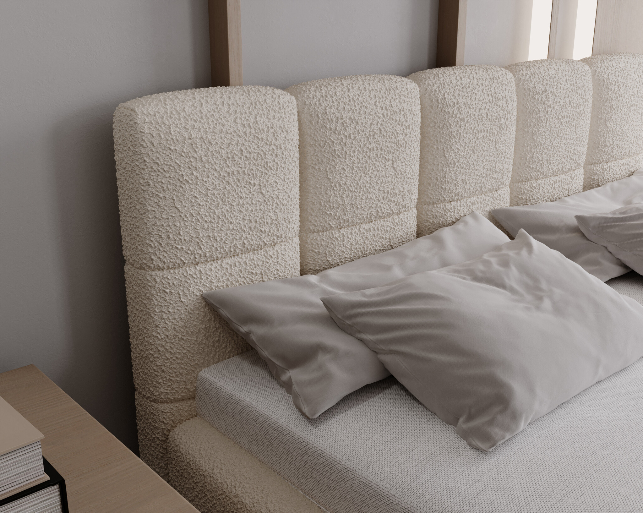 ACTIE Opbergbed 180 x 200 - Stof Donkerbeige | Nola - Zonder Matras + Metaal incl. gasdrukveren