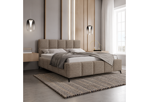 ACTIE Opbergbed 180 x 200 - Stof Donkerbeige | Nola - Zonder Matras + Metaal incl. gasdrukveren