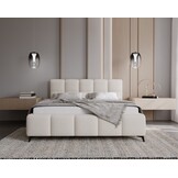 ACTIE Opbergbed 180 x 200 - Teddy stof Creme | Nola - Zonder Matras + Hout incl. mechanische veren