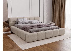 ACTIE Opbergbed 180 x 200 - Stof Beige | Coco - Zonder Matras + Metaal incl. gasdrukveren
