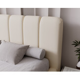 ACTIE Opbergbed 180 x 200 - Teddy stof Creme | Tara - Zonder Matras + Hout incl. mechanische veren