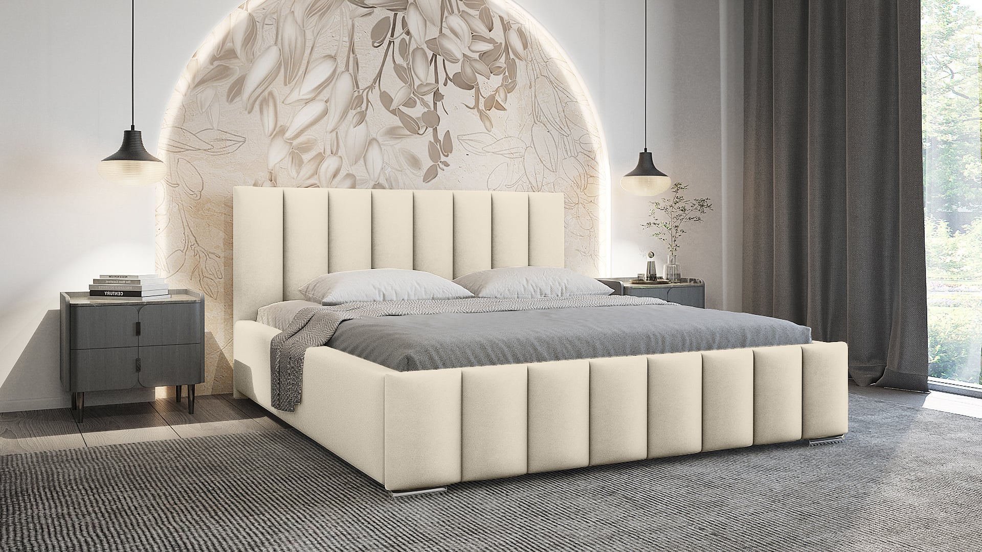 ACTIE Opbergbed 160 x 200 - Velvet Taupe | Navaro - Zonder Matras + Metaal incl. gasdrukveren