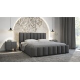 ACTIE Opbergbed 160 x 200 - Velvet Taupe | Navaro - Zonder Matras + Metaal incl. gasdrukveren