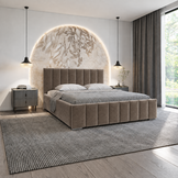 ACTIE Opbergbed 160 x 200 - Velvet Taupe | Navaro - Zonder Matras + Metaal incl. gasdrukveren