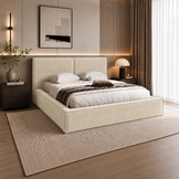 ACTIE Opbergbed 160 x 200 - Velvet Ecru | Kaila - Zonder Matras + Metaal incl. gasdrukveren