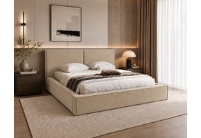 ACTIE Opbergbed 160 x 200 - Velvet Beige | Kaila - Zonder Matras + Metaal incl. gasdrukveren