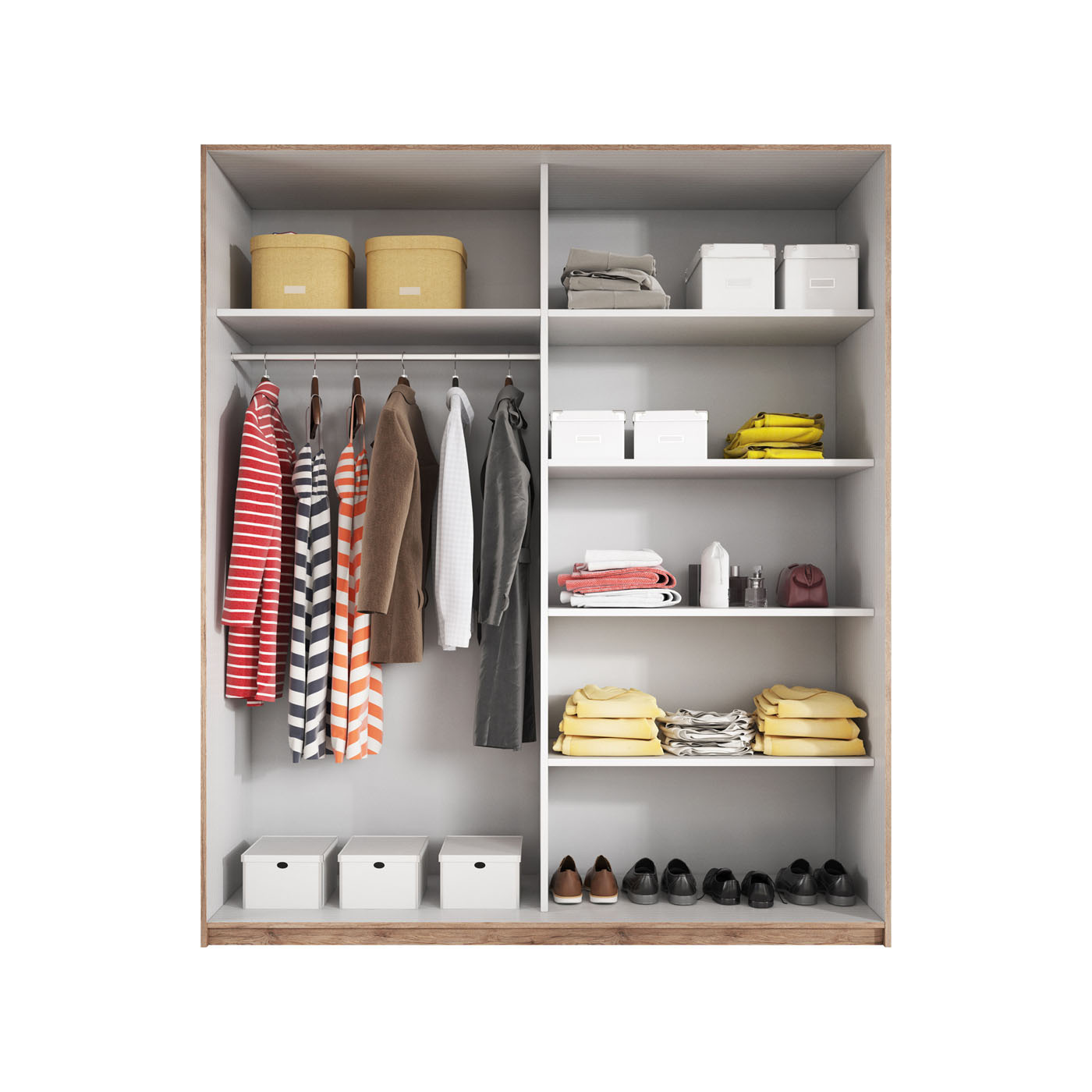 ACTIEDEAL Kledingkast Bern - 2-deurs incl. Spiegel - Naturel