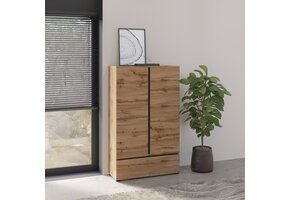 ACTIEDEAL Linnenkast Crotone - Eiken - 2-Deurs met Lade