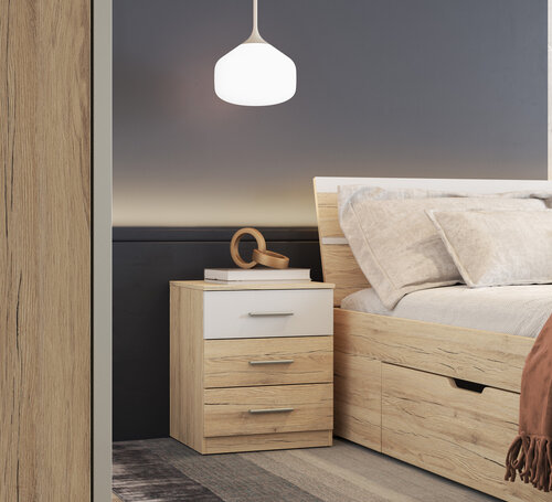 ACTIEDEAL Nachtkastje met Lades Brest - Naturel