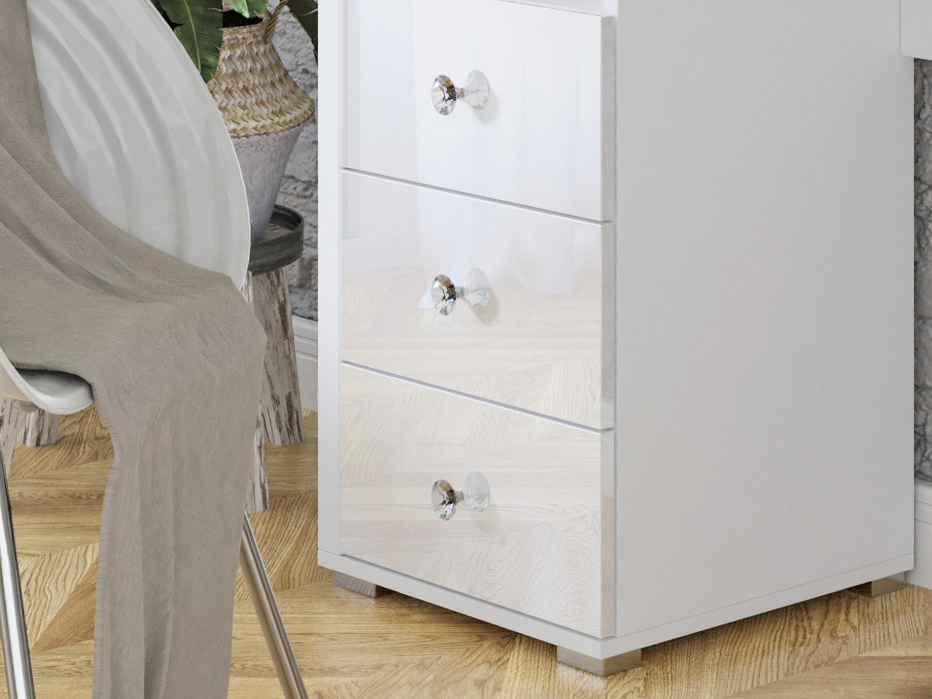 ACTIEDEAL Kaptafel Diana - Wit incl. Verlichting
