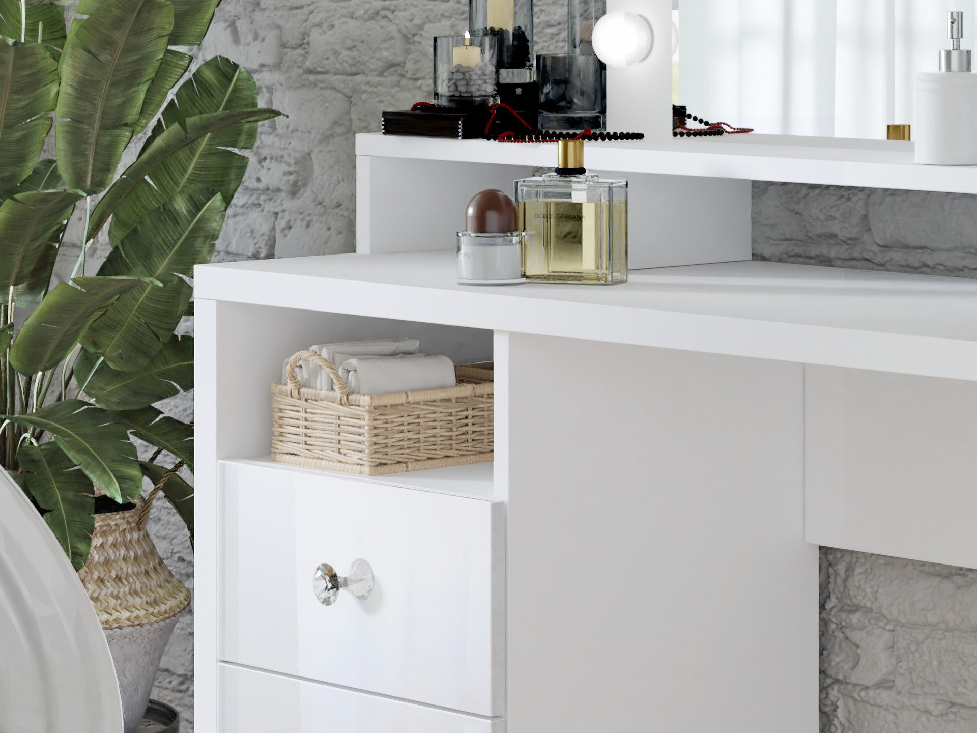 ACTIEDEAL Kaptafel Diana - Wit incl. Verlichting