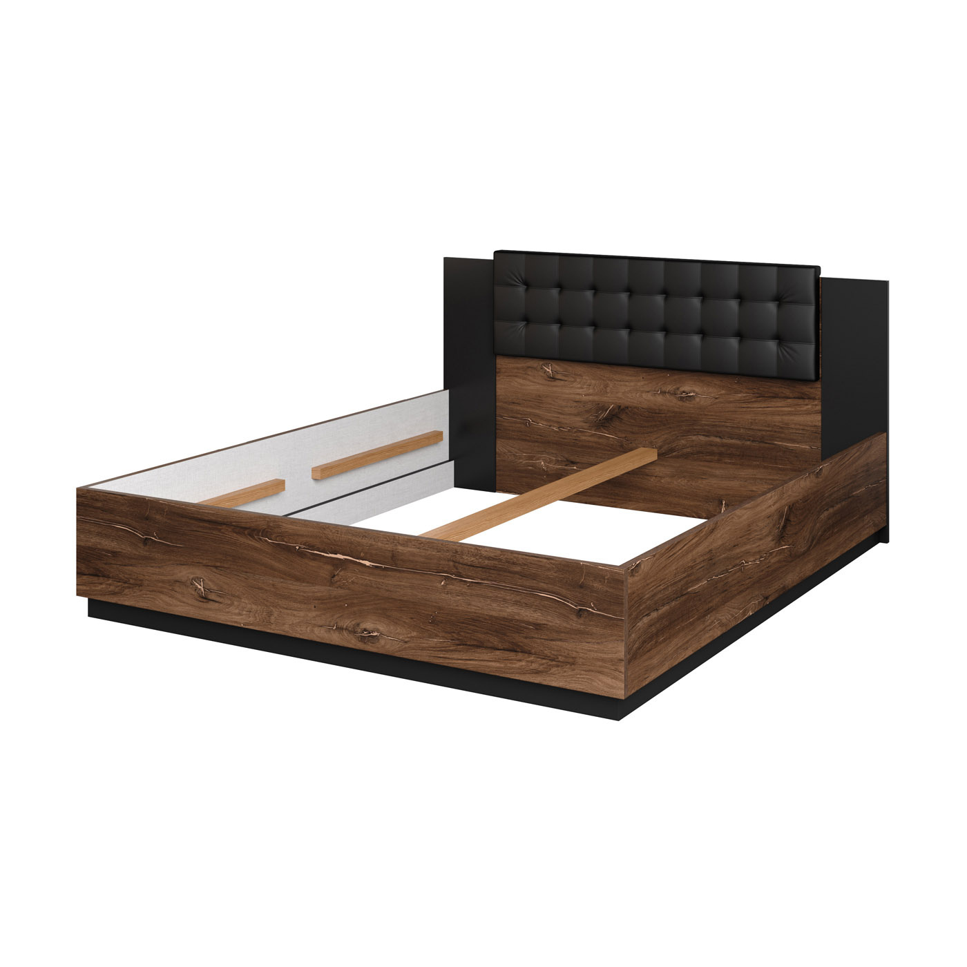 ACTIEDEAL Houten Bed 160 x 200 - Bruin | Siena incl. Lattenbodem