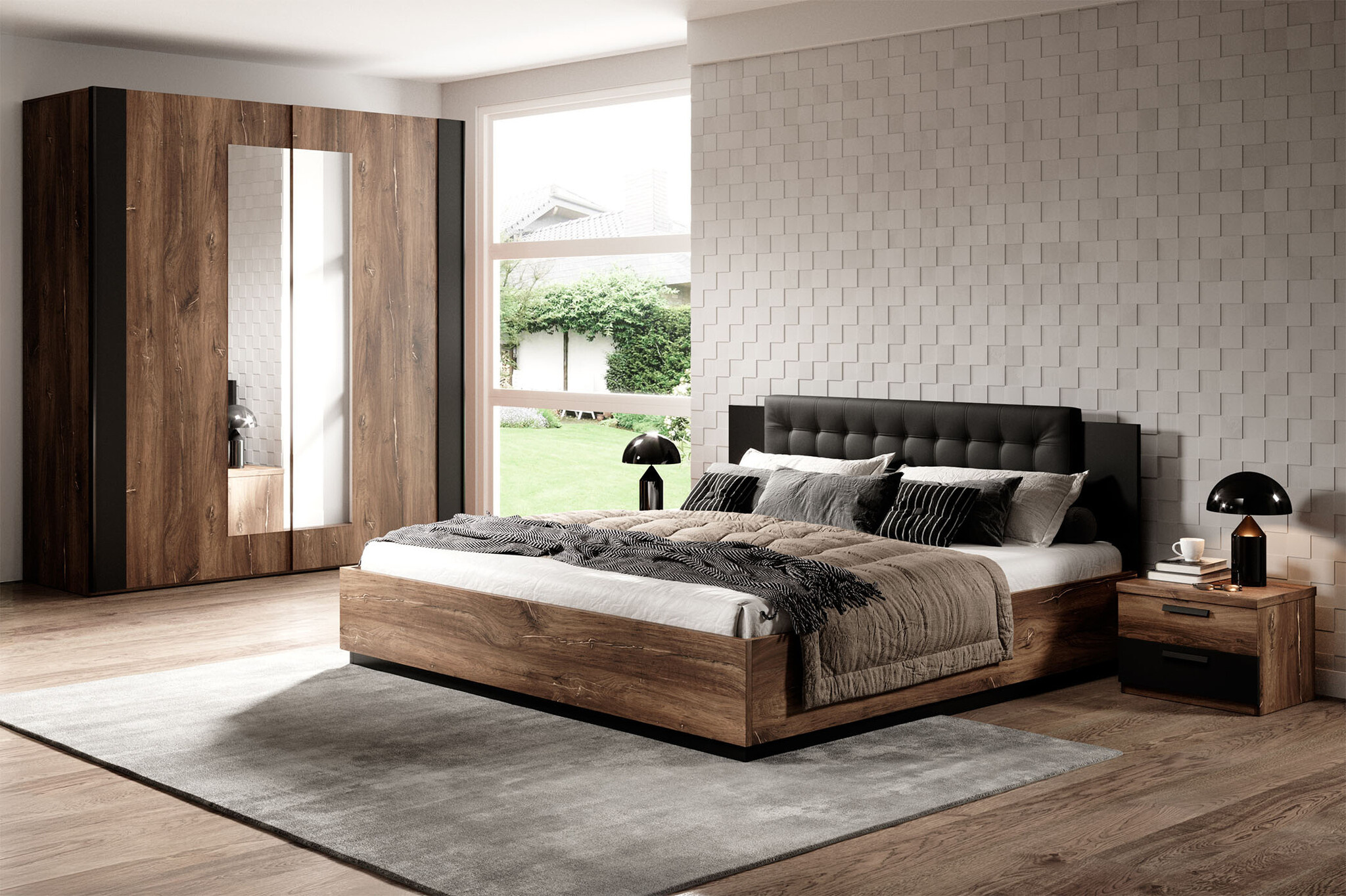 ACTIEDEAL Houten Bed 160 x 200 - Bruin | Siena incl. Lattenbodem