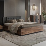 ACTIEDEAL Houten Bed 160 x 200 - Bruin | Siena incl. Lattenbodem