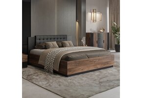 ACTIEDEAL Houten Bed 160 x 200 - Bruin | Siena incl. Lattenbodem