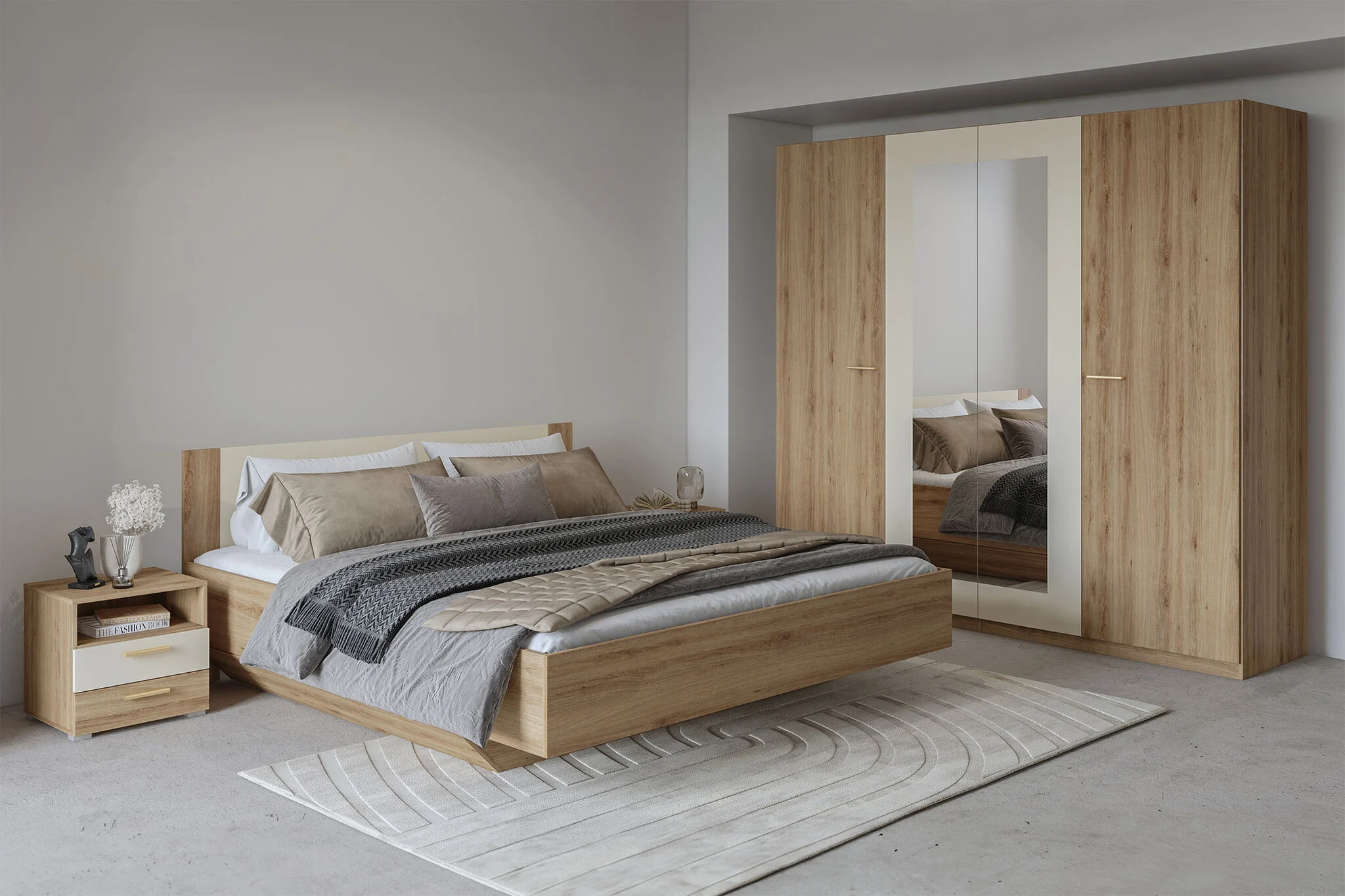 ACTIEDEAL Houten Bed 160 x 200 - Wotan Eiken | Verdal (zonder lattenbodem)