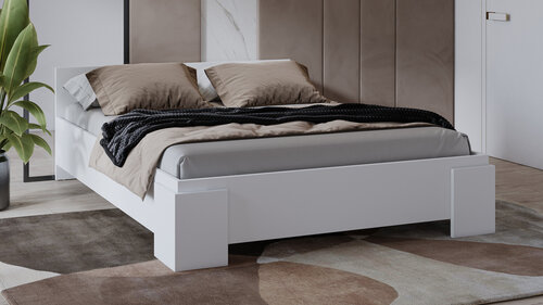 ACTIEDEAL Houten Bed 160 x 200 - Wit | Nîmes (zonder lattenbodem)