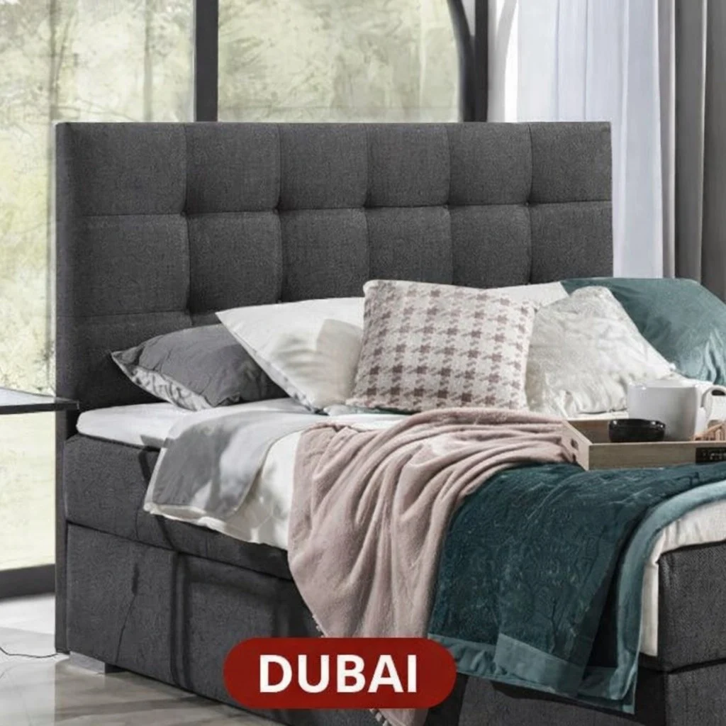 RETOURDEAL Opberg Boxspring 180 x 200 - Antraciet | Dubai (Niet in originele verpakking / Kans op stofschade)