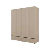 ACTIEDEAL Kledingkast Crotone - Taupe - 4-Deurs met Lades