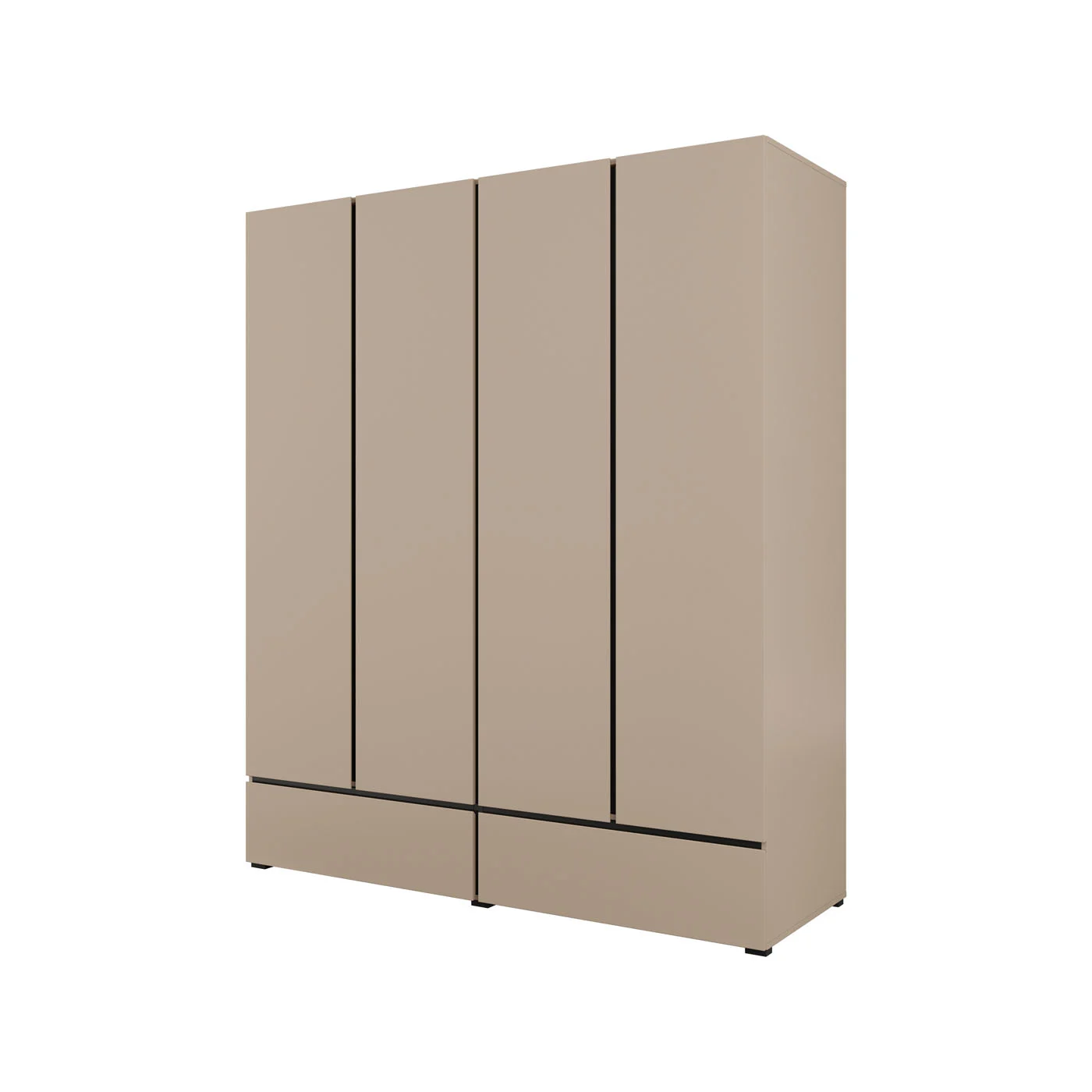 ACTIEDEAL Kledingkast Crotone - Taupe - 4-Deurs met Lades