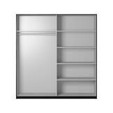 ACTIEDEAL Kledingkast Bern - Zwart - 2-Deurs incl. Spiegel