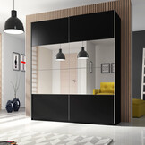ACTIEDEAL Kledingkast Bern - Zwart - 2-Deurs incl. Spiegel