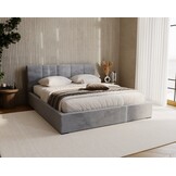 ACTIE Opbergbed 200 x 200 - Stof Antraciet | Monza - Zonder Matras + Metaal incl. gasdruk veren