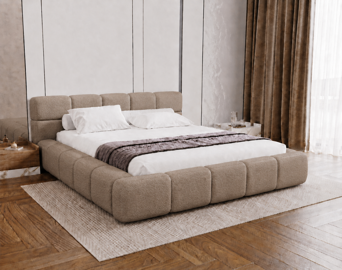 ACTIE Opbergbed 180 x 200 - Skai Beige | Como | Zonder Matras + incl. Mechanische veren
