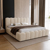 ACTIEDEAL Opbergbed 180 x 200 - Teddy Creme | Zonder Matras incl. metalen Gasdrukveren