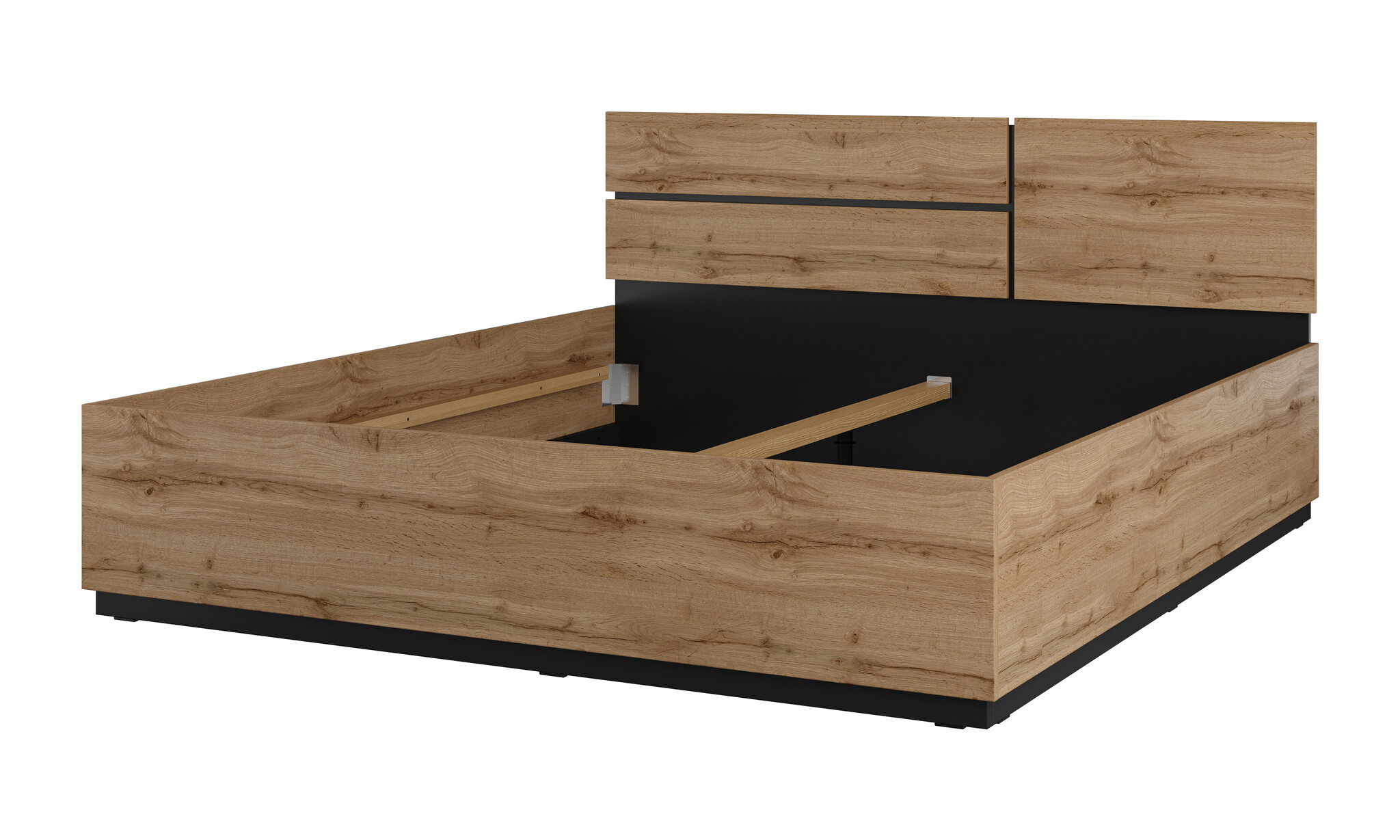 ACTIEDEAL Houten Bed 180 x 200 - Wotan Eiken | Crotone incl. Lattenbodem
