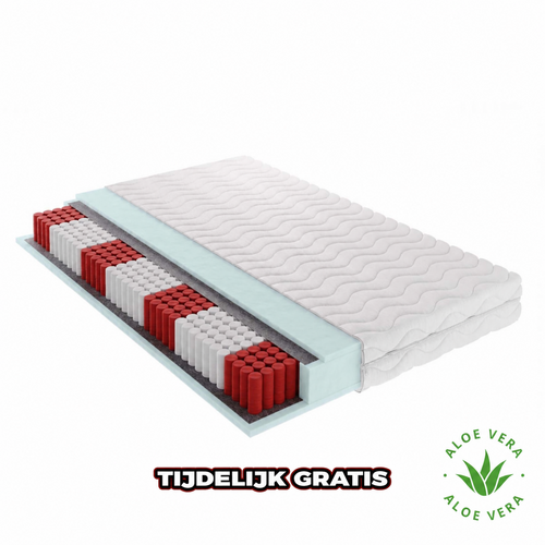 Pocketveringmatras Koudschuim - GRATIS Aloë vera tijk - 21 cm