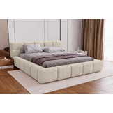 ACTIE Bedframe 200 x 200 - Teddystof Creme | Coco - Zonder Matras + Zonder lattenbodem