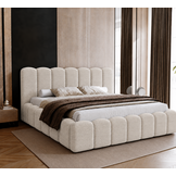ACTIE Opbergbed 180 x 200 - Stof Beige | Boris - Zonder Matras + Metaal incl. Gasdrukveren