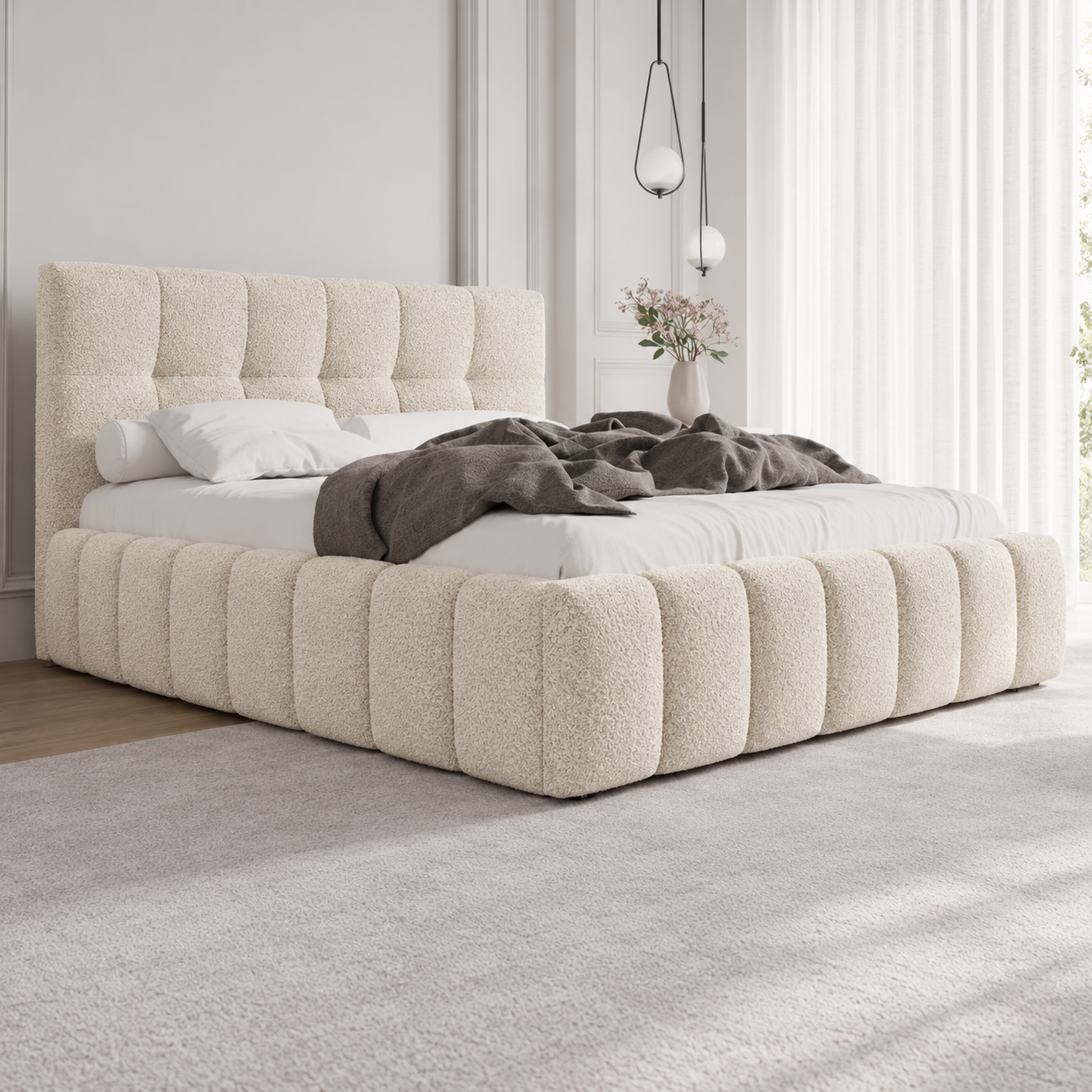 ACTIE Opbergbed 180 x 200 - Stof Beige | Novara - Zonder Matras