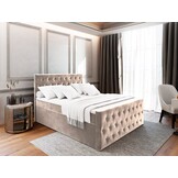 ACTIE Opbergboxspring 180 x 200 Velvet Ecru | Incl. Fondi Voetbord - GRATIS TOPPER