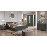 ACTIE Houten bed 180 x 200 Evoke - Groen | Incl. lattenbodem - Zonder Matras